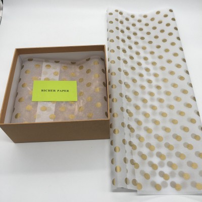 Best Quality Customized White Based Gold Name Silk Tissue Paper for Wrapping Gift